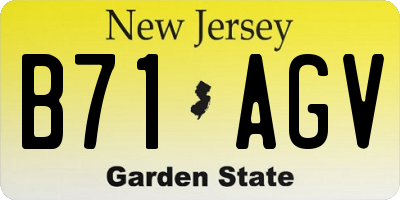 NJ license plate B71AGV