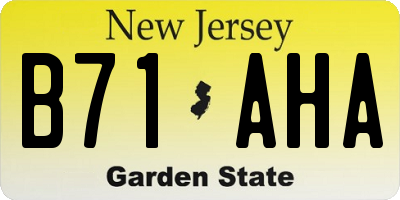NJ license plate B71AHA