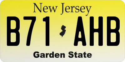 NJ license plate B71AHB