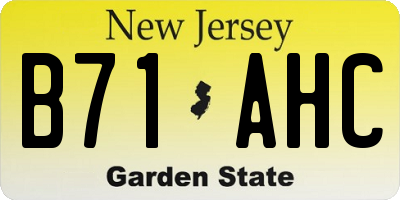 NJ license plate B71AHC