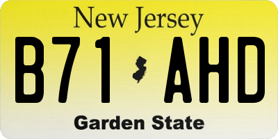 NJ license plate B71AHD