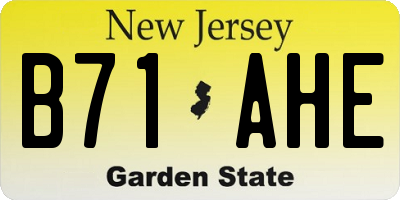 NJ license plate B71AHE
