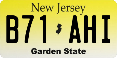 NJ license plate B71AHI