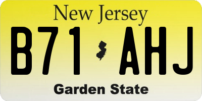 NJ license plate B71AHJ