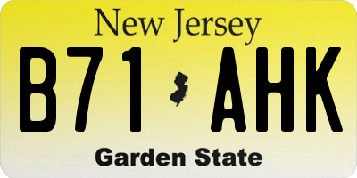 NJ license plate B71AHK