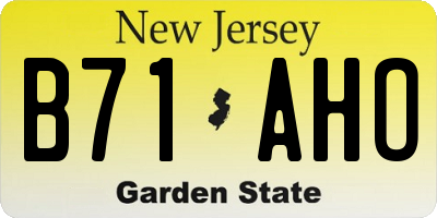 NJ license plate B71AHO