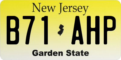 NJ license plate B71AHP