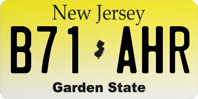 NJ license plate B71AHR
