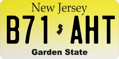 NJ license plate B71AHT