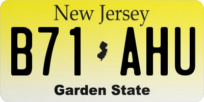 NJ license plate B71AHU
