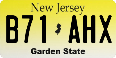 NJ license plate B71AHX