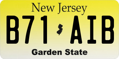 NJ license plate B71AIB