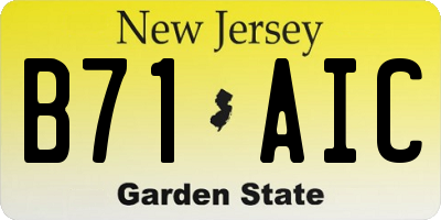 NJ license plate B71AIC
