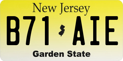 NJ license plate B71AIE
