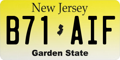 NJ license plate B71AIF