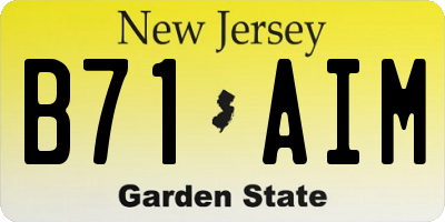 NJ license plate B71AIM