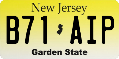 NJ license plate B71AIP