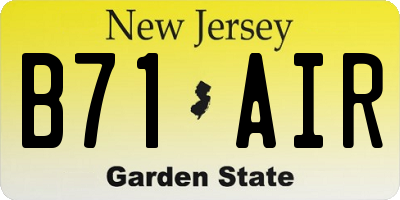 NJ license plate B71AIR
