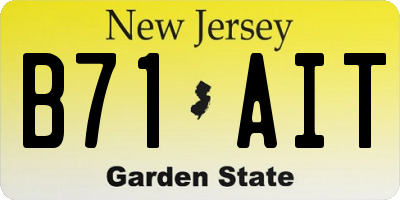 NJ license plate B71AIT
