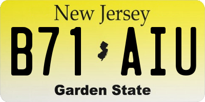 NJ license plate B71AIU