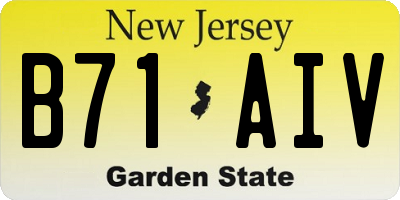 NJ license plate B71AIV
