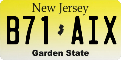 NJ license plate B71AIX