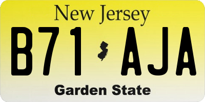 NJ license plate B71AJA