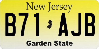 NJ license plate B71AJB