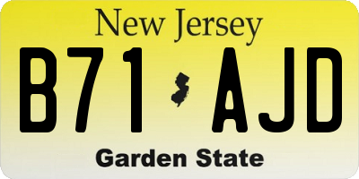 NJ license plate B71AJD