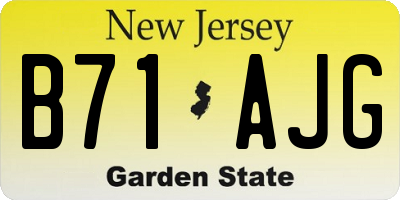 NJ license plate B71AJG