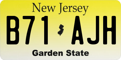 NJ license plate B71AJH