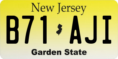NJ license plate B71AJI