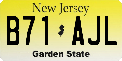 NJ license plate B71AJL