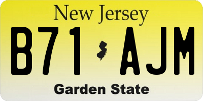 NJ license plate B71AJM