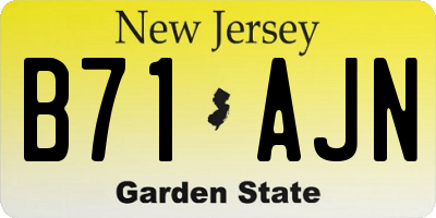 NJ license plate B71AJN