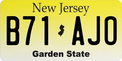 NJ license plate B71AJO