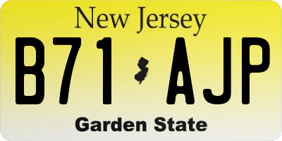 NJ license plate B71AJP