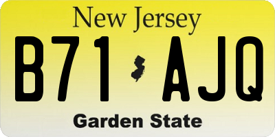 NJ license plate B71AJQ