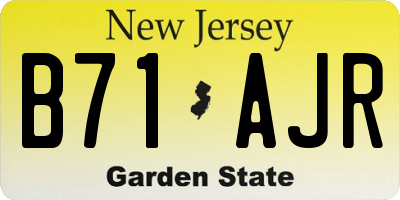 NJ license plate B71AJR