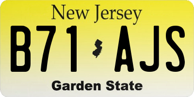 NJ license plate B71AJS