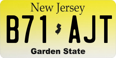 NJ license plate B71AJT