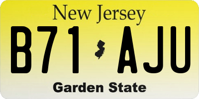 NJ license plate B71AJU