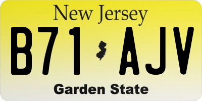 NJ license plate B71AJV