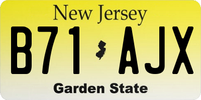 NJ license plate B71AJX