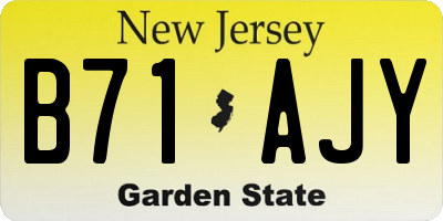 NJ license plate B71AJY
