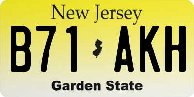 NJ license plate B71AKH