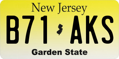 NJ license plate B71AKS