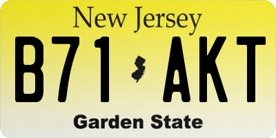 NJ license plate B71AKT
