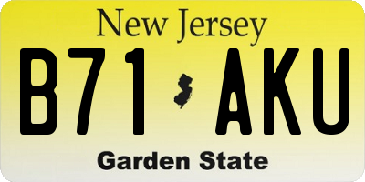 NJ license plate B71AKU