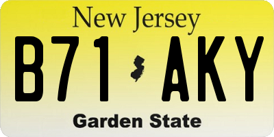 NJ license plate B71AKY